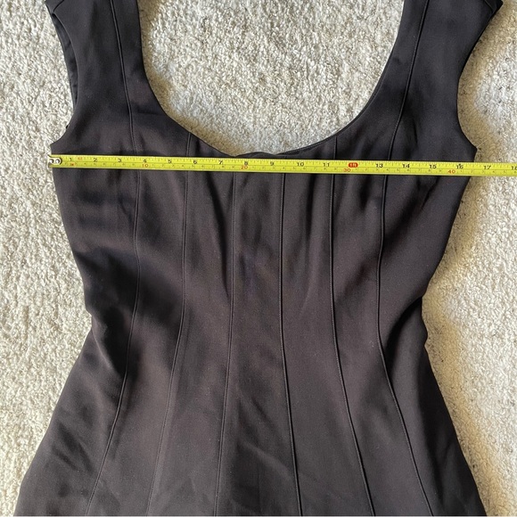 NEW STAUD Charlotte Cap Sleeve Midi Dress in Black Size 6 - Picture 11 of 12